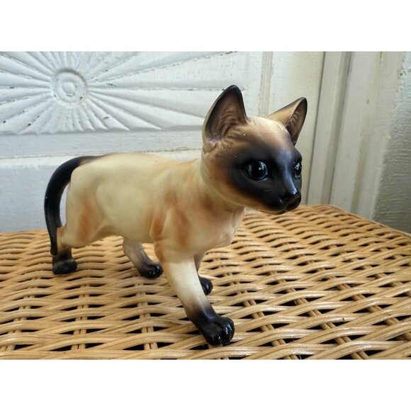Vintage MCM Lefton Siamese Standing Cat Kitty Figurine - Picture 1 of 6